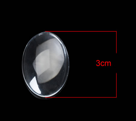 1x glazen cabochon 20 x 30 mm