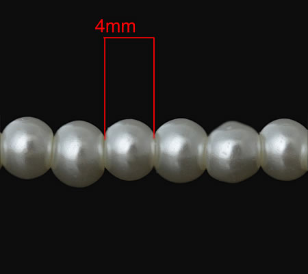 Snoertje Glasparel 4 mm Gebroken Wit