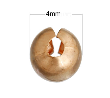 20 Afdekkralen voor knijpkraaltjes Rosegold 3 mm