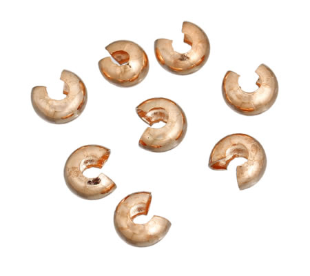 20 Afdekkralen voor knijpkraaltjes Rosegold 3 mm