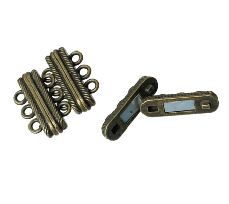 3-rij magneetslot Brons