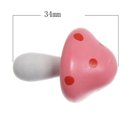Houten Paddenstoel Roze