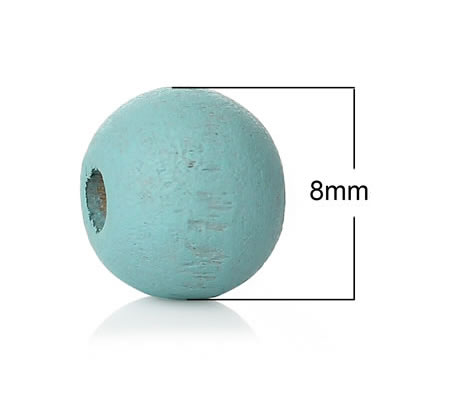 50 stuks houten kraaltjes Turquoise