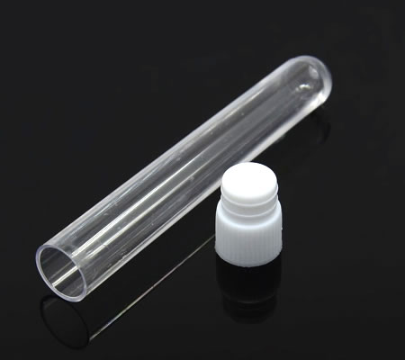 1x plastic buisje / witte dop