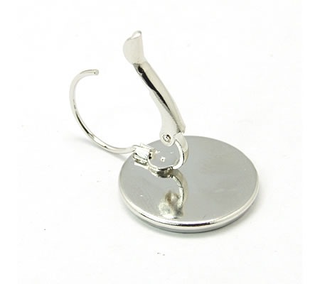 1 Paar Cabochon haakjes Licht Zilver 16 mm