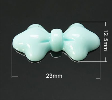 1x Strikje cabochon Licht Turquoise