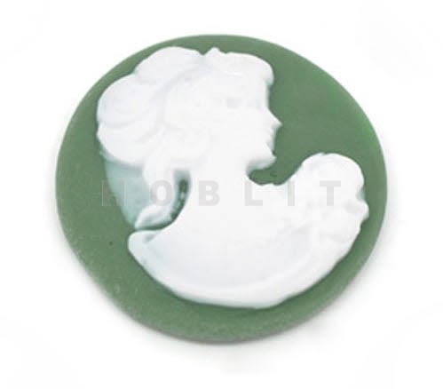 Camee Groen/Wit Rond