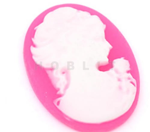 Camee Ovaal Roze Wit