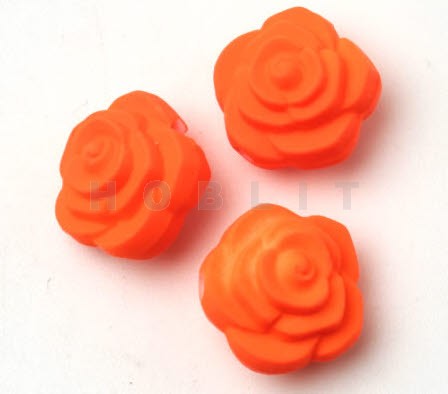 1x Mat Fluoricerend bloemkraaltje Oranje
