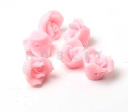 1x Fimo roos Roze