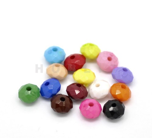 100 stuks Facet Acryl mix 8 x 6 mm