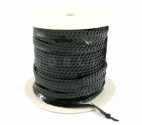 90 Meter Paillettenband Zwart