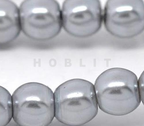 Snoertje Glasparel 8 mm Zilver Grijs