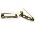 2 stuks Broche plak speldjes Brons