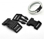 1x Kunststof Survival Buckle Zwart 46 mm