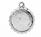 Cabochon Hanger Donker Zilver 16 mm