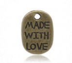 20 stuks "made with love" Brons