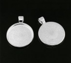 Cabochonhanger Licht Zilver 25 mm
