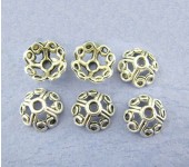 10x Kralen Kapjes Donker zilver 10 mm