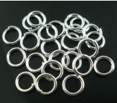 50 stuks Open ring donker zilver 6 mm