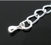 1x Verlengketting voor sluiting Donker Zilver