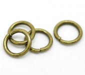 200 stuks Open Ring 10 mm brons