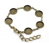 1x Cabochon Armband Brons