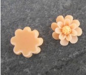 1x Bloem Cabochon 2-kleurig / Zalm