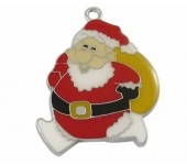 1x Kerstman Bedeltje rood/geel