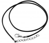 1x Lederlook basis ketting zwart