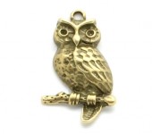 1x Bronzen Bedel Uil