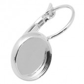1 paar oorbelhaakjes met plakvlak 12 mm Lichtzilver