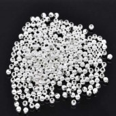 250x Metalen gladde kraal lichtzilver