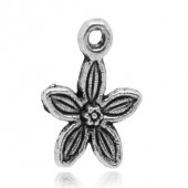 1x Bedel Bloem Donker zilver