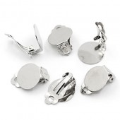 1 paar plak oorclip donker zilver
