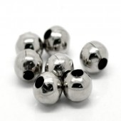 5x Metalen spacerkralen Donker zilver