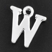 1x Bedel lichtzilver - letter "W"