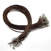 1x Lederlook basis ketting Donker bruin