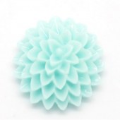 Cabochon chrysant Licht Turquoise