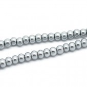 Snoertje Glasparel 4 mm Zilver Grijs