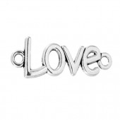 1x connector "Love" donker zilver