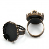 1x Cabochonring Rood Koper