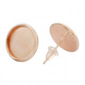 1 paar Cabochon stekertjes RoseGold