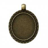 1x Cabochon hanger 25 mm Brons
