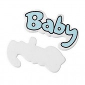 1x Houten Cabochon Baby Blauw