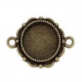 1x Cabochon Connector Brons 14 mm