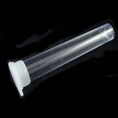 1x plastic buisje / mat transparante dop