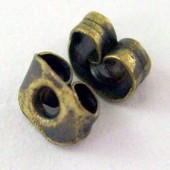 30 stuks oorbel stoppertjes brons (15 paar)