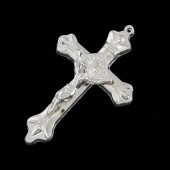 1x Bedel kruisje Licht Zilver