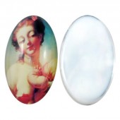 1x Glas Cabochon 13 x 18 mm